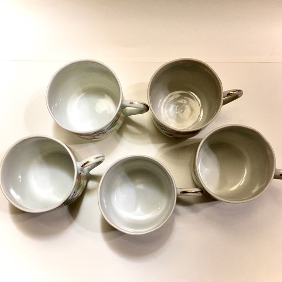 SOLD!❤️PORCELAIN DEMITASSE CUPS GOLD TRIM VINTAGE - Picture 6 of 11
